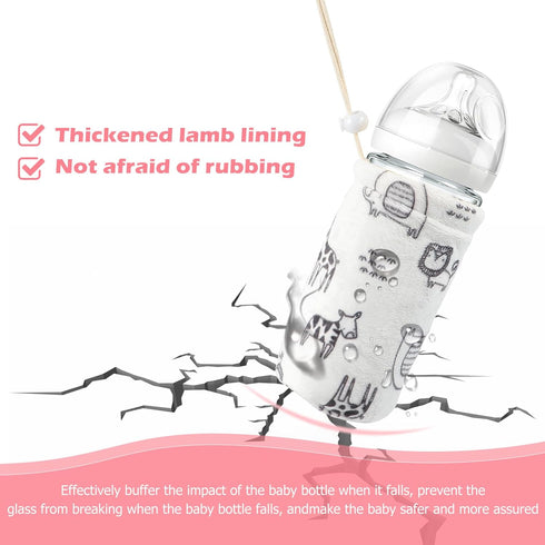ULTNICE Insulated Baby Bottle Sleeve with String - Warm Holder for Glass Nursing Bottles