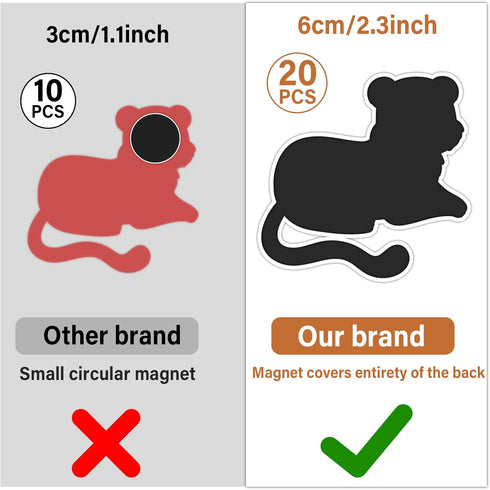 20PCS Fridge Magnets for Kids Animals Refrigerator Magnets for Toddlers 1-3 Rubber Fridge Magnets Baby Educational Magnetic Children Gift Learning Toy Safe Full Back Magnets for Kids Whiteboard