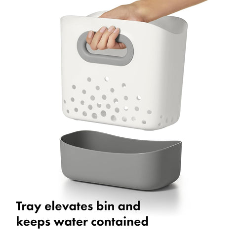 Stand Up Bath Toy Storage Bin - Efficient Organizer for Baby's Toys (Gray)