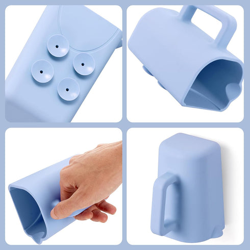JOY ANAN 100% Baby Bath Rinse Cup with Suctions, Food Grade Silicone, Rinser to Wash Hair and Body with Easy Grip