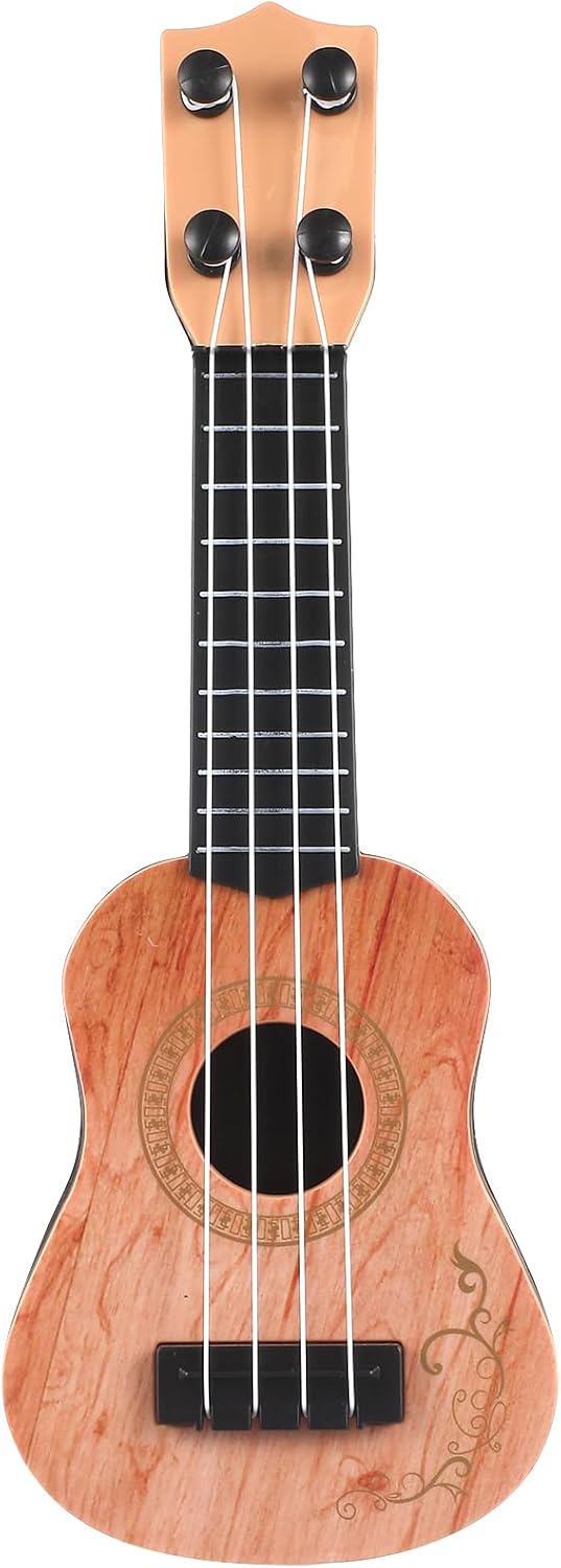 Kisangel 1pc Wooden Kids Ukulele Toy, Light Brown Toddler Guitar Classical Instrument for Preschool Children