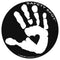Magnet - Kids Handprint for Car Parking Lot Safety, Black Background with White