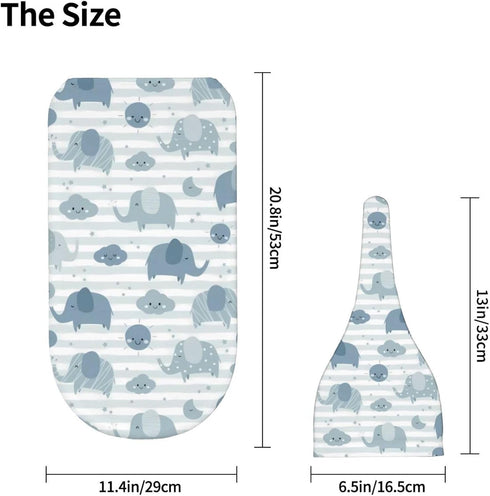 Lcokin Set Cute Elephant Baby Stuff Swaddle Blanket Hat for Boys Girls, Soft Newborn Swaddle Wrap Receiving Blanket