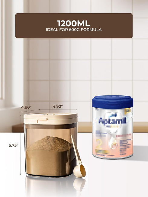 1200ml 21OZ, 1.32LB, 600g, Travel Formula Dispenser, Portable Milk Powder Container Formula Holder, Flip Top Formula