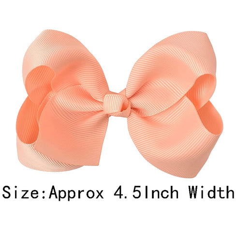 WillingTee 40colors 4.5" Hair Bows for Girls, Grosgrain Ribbon Big Hair Bows with Alligator Clips for Kids