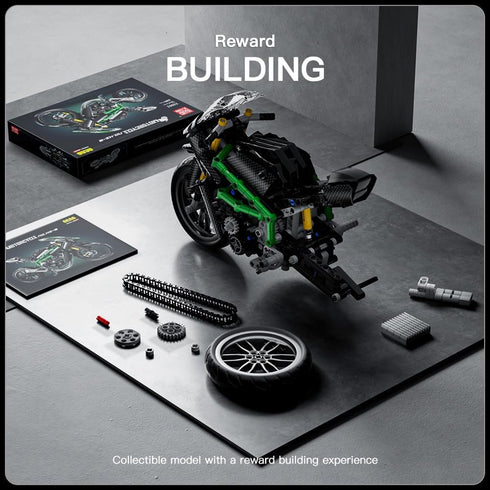 Mould King Kawasaki Ninja H2R Motorcycle Kit, 23002 Building Set, Model Motorcycle Kits for Adults and Kids