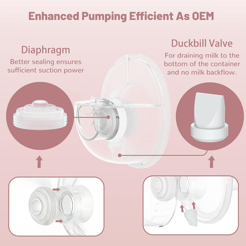 Wevedk 4 Pack M5 2ps 2pcs Momcozy M5 Momcozy Pump Parts, Red Duckbill Valves and Silicone Diaphragm Compatible