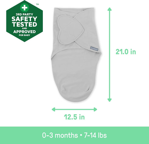 100% 0-3 1.0 3-Pack SwaddleMe by Ingenuity Monogram Collection Baby Swaddle, Cotton, Improves Sleep & Calms Startle