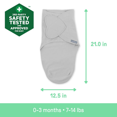100% 0-3 1.0 1-Pack Sunset SwaddleMe by Ingenuity Monogram Collection Baby Swaddle, Cotton, Improves Sleep & Calms