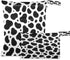 Haskirky Cow Print Black White 2 Pcs Cloth Diaper Wet Dry Bags,Waterproof and