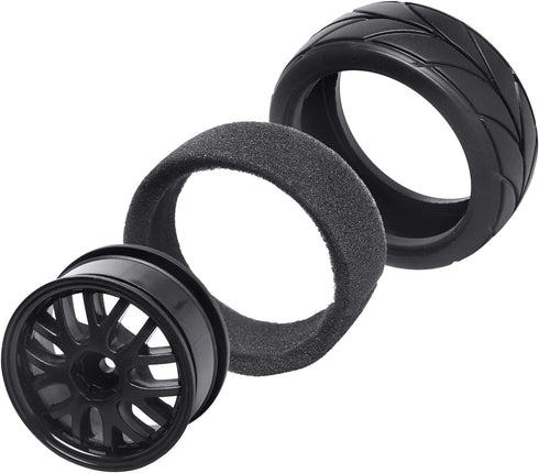 12mm Hex 1/10 On Road Wheels and Tires Soft with Foam Inserts for RC Touring Car Traxxas 4tec 2.0 Tamiya