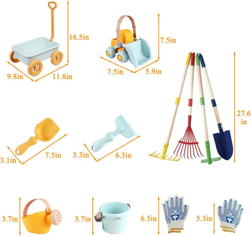 Wheelbarrow, Wheelbarrow 4-8, Mostop Kids Gardening Tools Outdoor Toys with Kids Outside Toys for Kids Age Educational