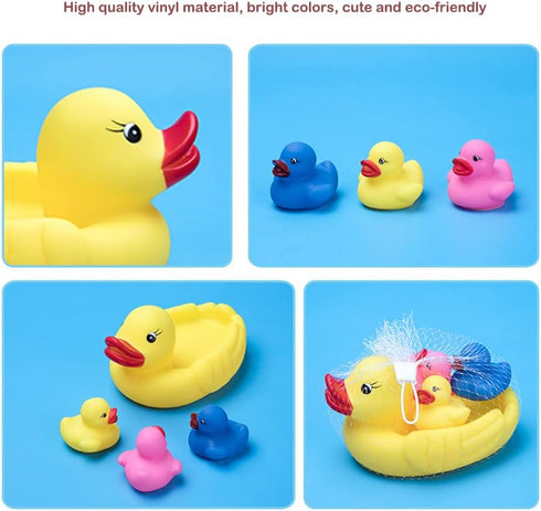 Bath Duck Toys, Rubber Ducks Family Squeak and Float Duckies, Baby Shower Toy Party Decoration for Toddlers