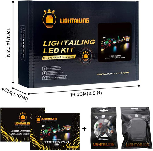 LIGHTAILING Light Set for Creator Expert Winter Holiday Train Building Blocks Model - Led Light Kit Compatible with