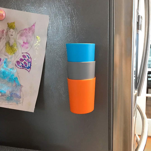 EZCUP Magnetic Fridge Cups for Kids, USA Made Open Top Toddler Cups, Safe & Non-Toxic