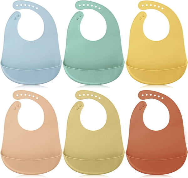 Mepase Silicone Bibs Waterproof Silicone Baby Bibs Soft Adjustable Baby Feeding Unisex