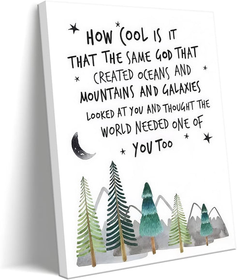 Dytila Christian Nursery Wall Art - Mountain Pictures Baby Boy Nursery Decor, Inspirational