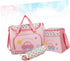 Set Totority Large Capacity Multi-function Diaper Bag for Moms Stylish Pink Tote with Changing Pad Bag and Bottle