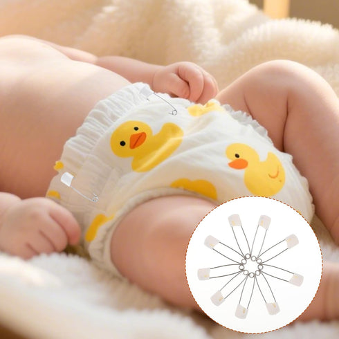 LIQWEI 50 2.2 Inch Pcs Diaper Pins, Plastic Head Safety Pin with Safe Locking Closures, Cloth Diaper Nappy Pins