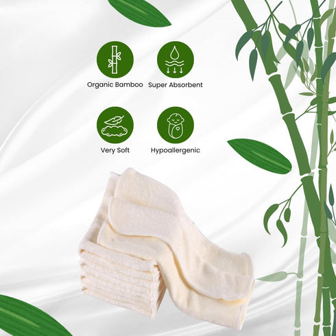 Generic 6-Pack, 7.87 7.87 inches, 2-Layer Baby Washcloths Ultra Soft Viscose, x Deluxe, Super Absorbent, Machine
