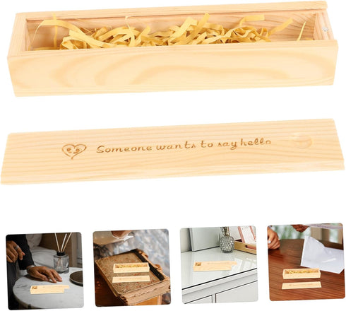 Garneck Lidded Pregnancy Test Case Wooden Pregnancy Test Keepsake Box for Parents Delicate Organizer for Cherished
