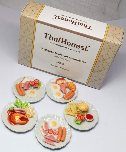 Mixed 5 Assorted Breakfast Sausage Dollhouse Miniature Food Collectibles