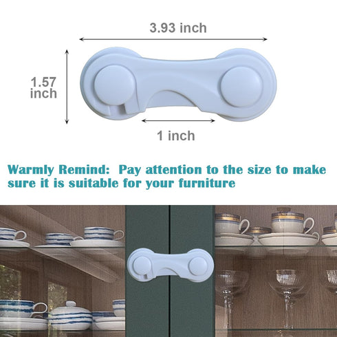Baby Proof Cabinet Door Locks, 10 Pack Adhesive Child Safety Latches for Drawer Cupboards Fridge Closet