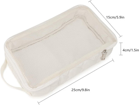 2 Pack Baby Diaper Bag Organizer Pouches - Waterproof Pod Hanging Diaper Bag Mesh Bag Reusable, Washable or Baby Cloth