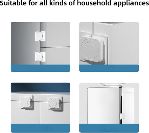 Cabinet Lock for Children - Safety Lock for Cabinets, Drawers, Refrigerators, Windows, Easy to Install (5 Flat Lock + 5