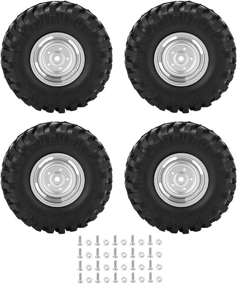 TOPINCN RC Rubber Wheel, 4pcs 1:10 RC Wheel Tires for HSP/Redcat/Axial/SCX10/1/10 Scale RC Car