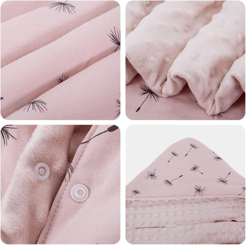 HOUSBAY Baby Blanket Newborn Blanket with Hooded Windproof Go Outside Warm Portable Swaddle Wrap in Basket Baby Safety