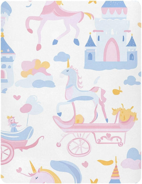 Gravopti 39X27 Inch Little Princess with Castle Crib Sheets for Girls and Boys, Soft Breathable Cotton Crib Sheets