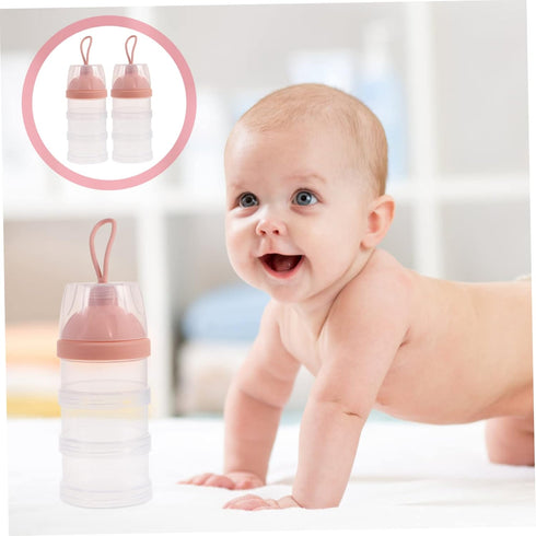 LIFKOME 2pcs Milk Powder Dispenser Travel Friendly Formula Container with Three Layers for Accurate Feeding Capacity