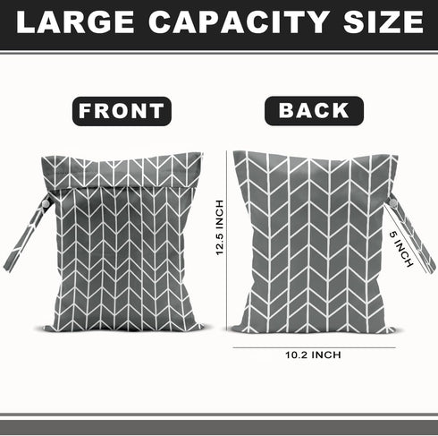 BQXH 2Pcs Arrow Print Wet Bags, Wet Dry Bag Reusable Zipper Pouch for Swimsuit, Diapers, Travel, Pool, Beach, Dirty