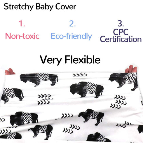 Buffalo Car Seat Canopy for Babies, Multiuse Cover for Nursing, Shopping Cart, High Chair, Soft Breathable