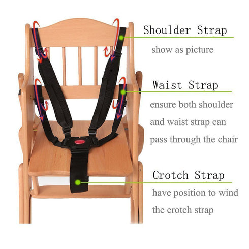 Seat Belt by AT - 5/3/2 Point Adjustable for Baby Kid Safe Strap for Stroller High Chair (Includes Shoulder Pads &