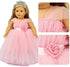 HWD 18 inch Girls Doll Clothes and Accessories , Princess Costume , Wedding Dress , Party Gown Dress for Dolls (Pink)