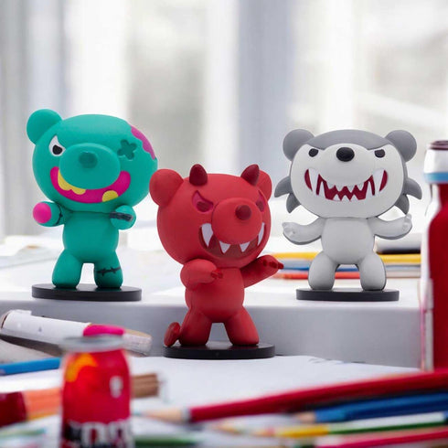 1 Just Toys LLC Deddy Bears Mini Figures Series Collectible Horror-Themed Blind Figures Glow-in-The-Dark Howler & Rare