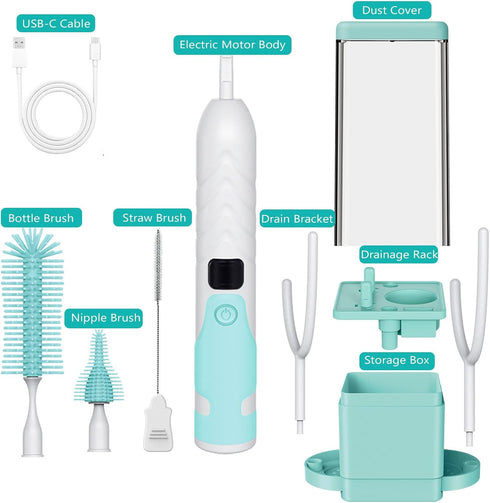 KEAMONVIAL Electric Bottle Brush Cleaner, Portable & Rechargeable Electric Baby Bottle Brush Travel Kit Nipple & Baby