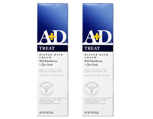 Bayer Consumer A+D Diaper Rash Cream, Zinc Oxide, 4 Ounces each (Value Pack of