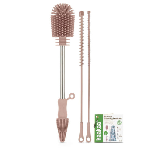 Haakaa Silicone Cleaning Brush Kit - Baby Bottle Brush Cleaner for Breast