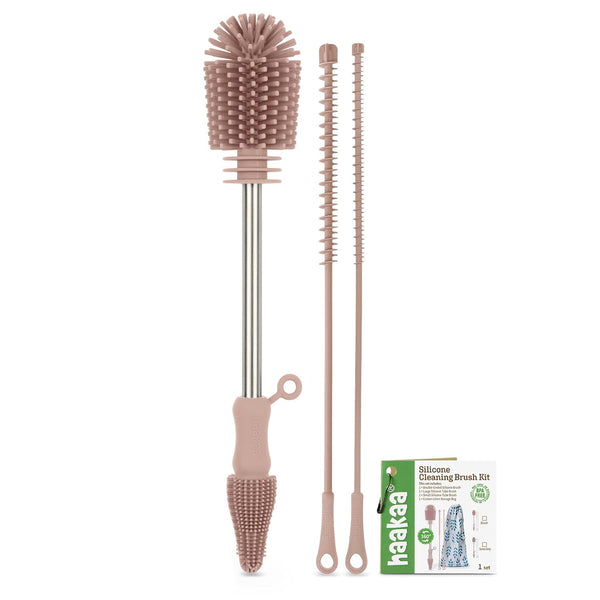 Haakaa Silicone Cleaning Brush Kit - Baby Bottle Brush Cleaner for Breast
