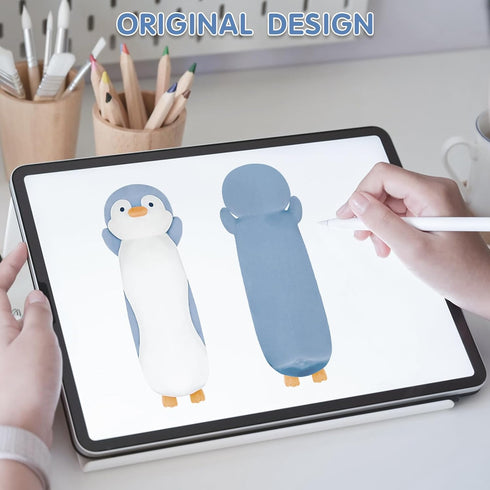 36" Dalmao Penguin Stuffed Animal, Soft Jumbo Long Cuddle Pillow, Cute Blue Penguin Plush Body Pillow Plushies Toy Gift