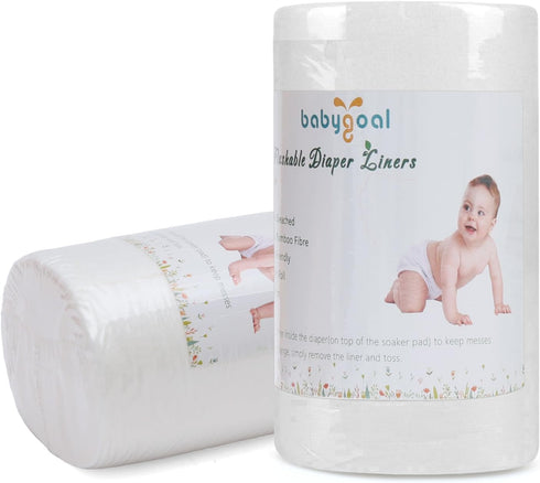 babygoal Baby Cloth Diaper Liners 2 Pack, Rayon from Bamboo Liners for