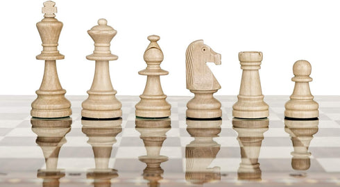 Staunton No. 6 Tournament Chess Pieces - Weighted Wooden Standard Chessmen with Felted Base