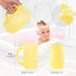 WEYOVGO Baby Bath Rinse Cup - Silicone Shampoo & Body Washing Rinser Cup with Easy Grip Handle - Yellow