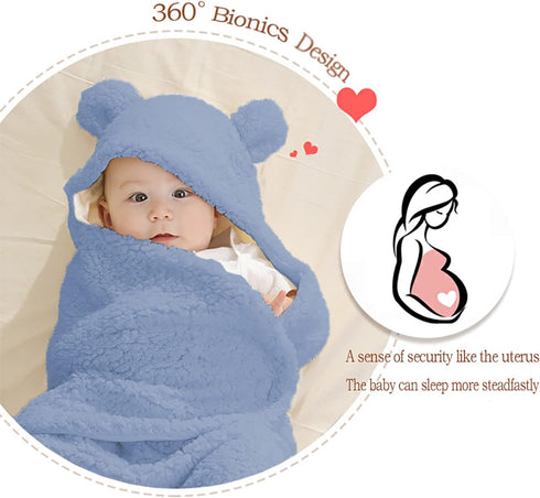 0-6 Nunibum Baby Swaddle Blanket Boys Girls Cute Bear Plush Essential Receiving Blanket Ultra-Soft Newborn Registry