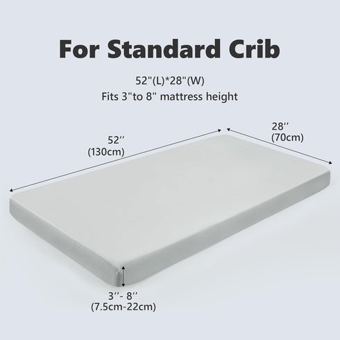 2 Pack 28"x52"x8", TILLYOU Baby Crib Sheets for Boys Girls, Fitted Crib Sheet for Standard Crib and Toddler Mattresses
