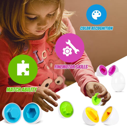 Matching Eggs Easter Egg Toy for Toddlers, Educational Fine Motor Skill Montessori Gift
