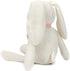 100% Organic Cotton Baby Toys, White Bunny Rabbit Stuffed Animal for Newborn, 7.1"